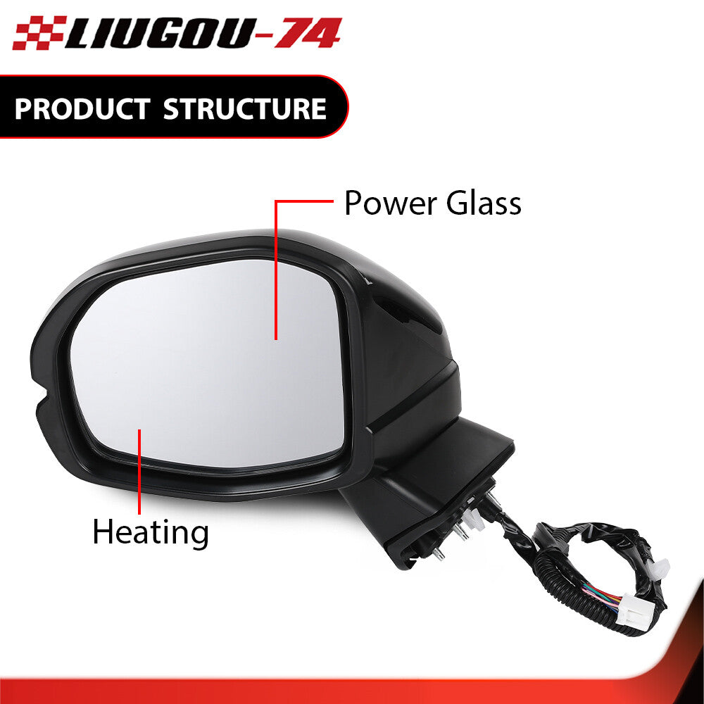 Left-side heated turn signal mirror suitable for Honda CRV LX 2023-2024 Black.