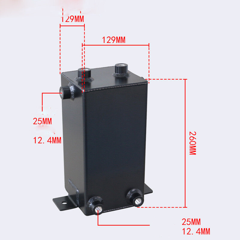 4L Oil Catch Can Fuel Surge Tank 6AN Port Sturdy Lightweight Aluminum Black