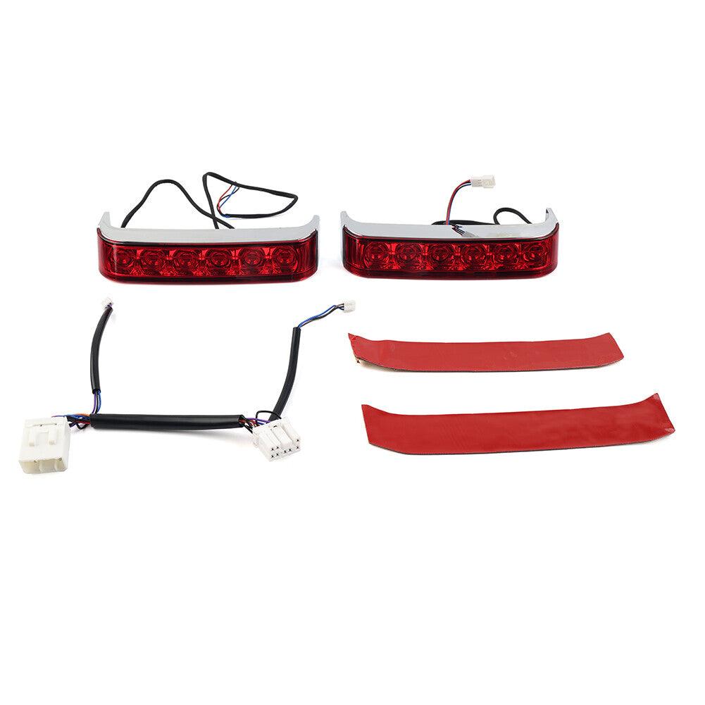 LED Saddlebag Run/Brake/Turn Tail Light Housing Red Len Chrome for Harley 09-13