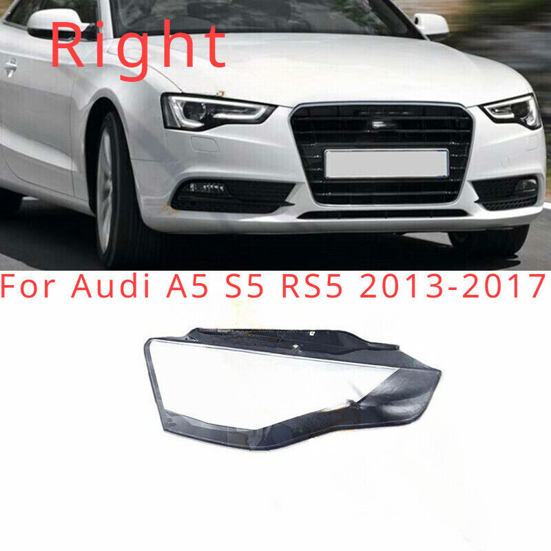 Fit for Audi for A5 S5 RS5 2013-2017 Right Side Front Headlight Lens Cover+Seal Glue