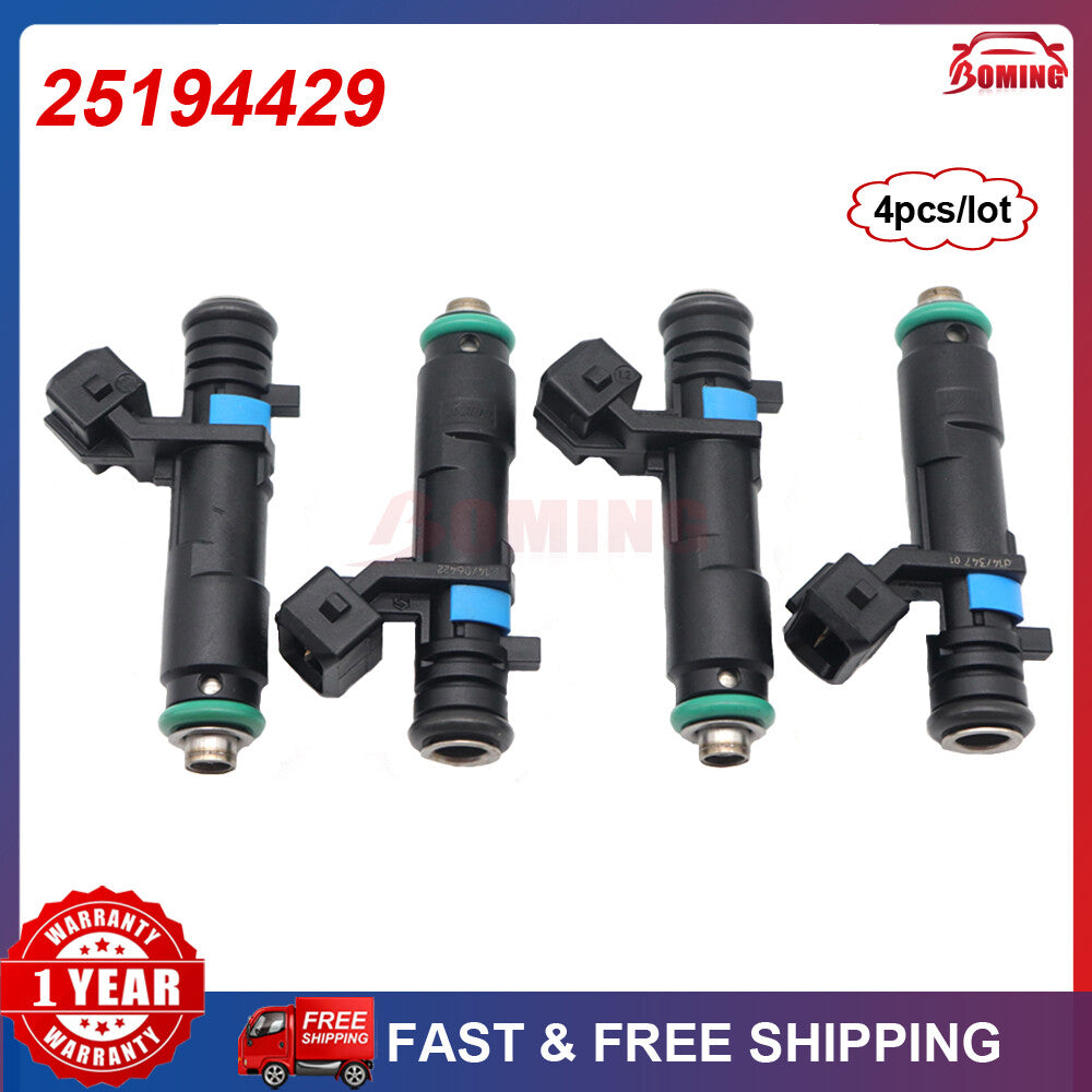Pack 4pcs Fuel Injector 25186566 for Chevrolet Spark Classic Beat 25194429