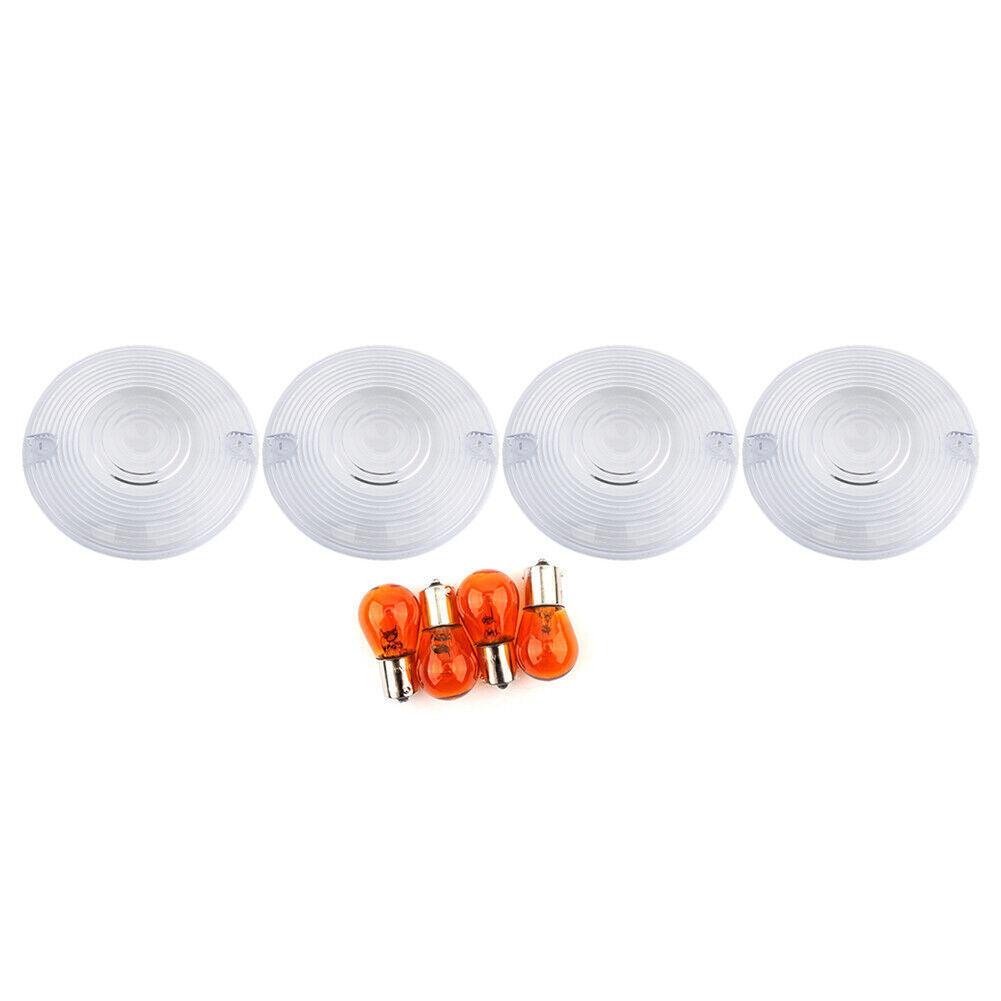 Front Rear Turn Signal Lens Cover for Harley Electra Glide Light Blinker Clear
