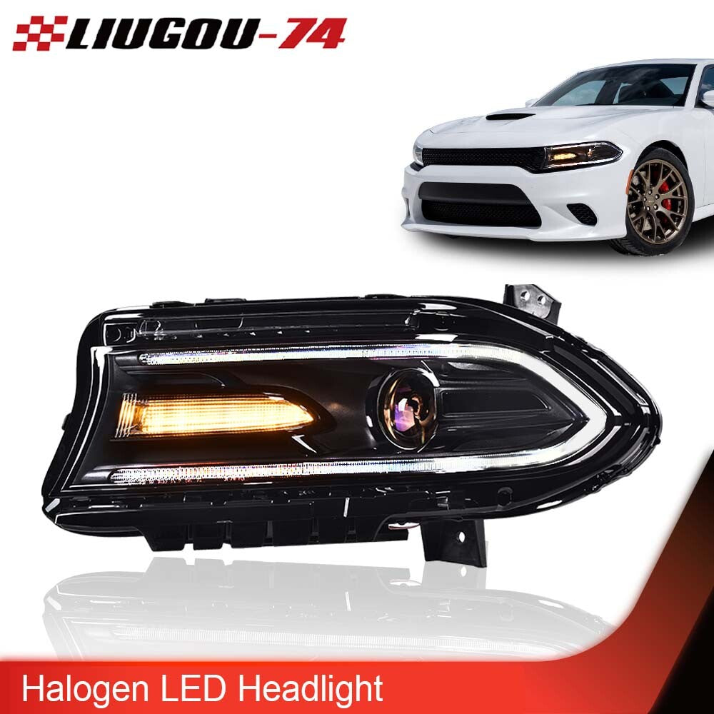 Suitable for 2015-2022 for Dodge Charger Halogen Projector Headlight with LED DRL LH Driver