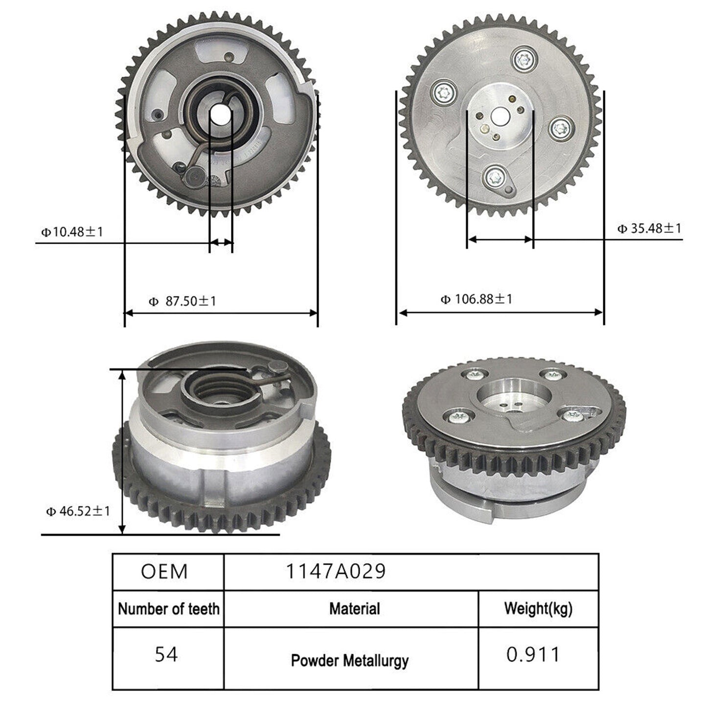 Engine Timing Camshaft Cam Gear for Mitsubishi Outlander 2.4L 1147A029