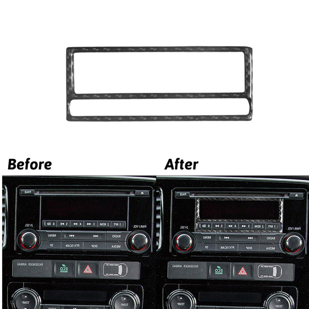 Carbon Fiber Radio LCD Inner Frame Cover Trim for Mitsubishi Outlander 2014-2016
