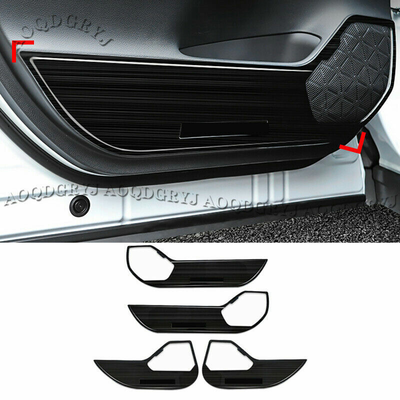 Black Steel Inner Door Anti-Kick Protector Guard Trim for TOYOTA RAV4 2019-2024