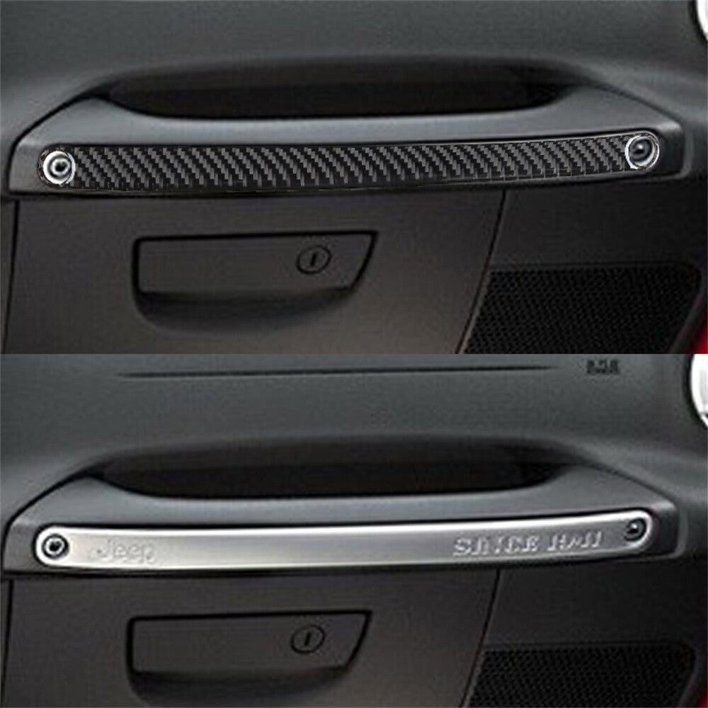Carbon Fiber Above Glove Box Handle Cover Trim for Jeep for Wrangler JK 2011-2017