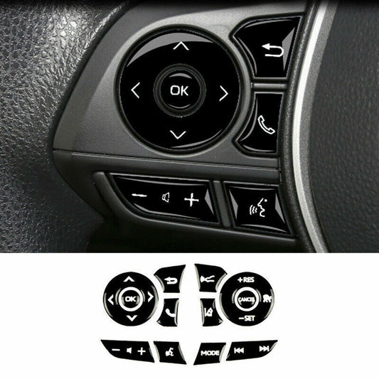 Bright Black Inner Steering Wheel Switch Cover Trim for Toyota for Corolla 2019-2022