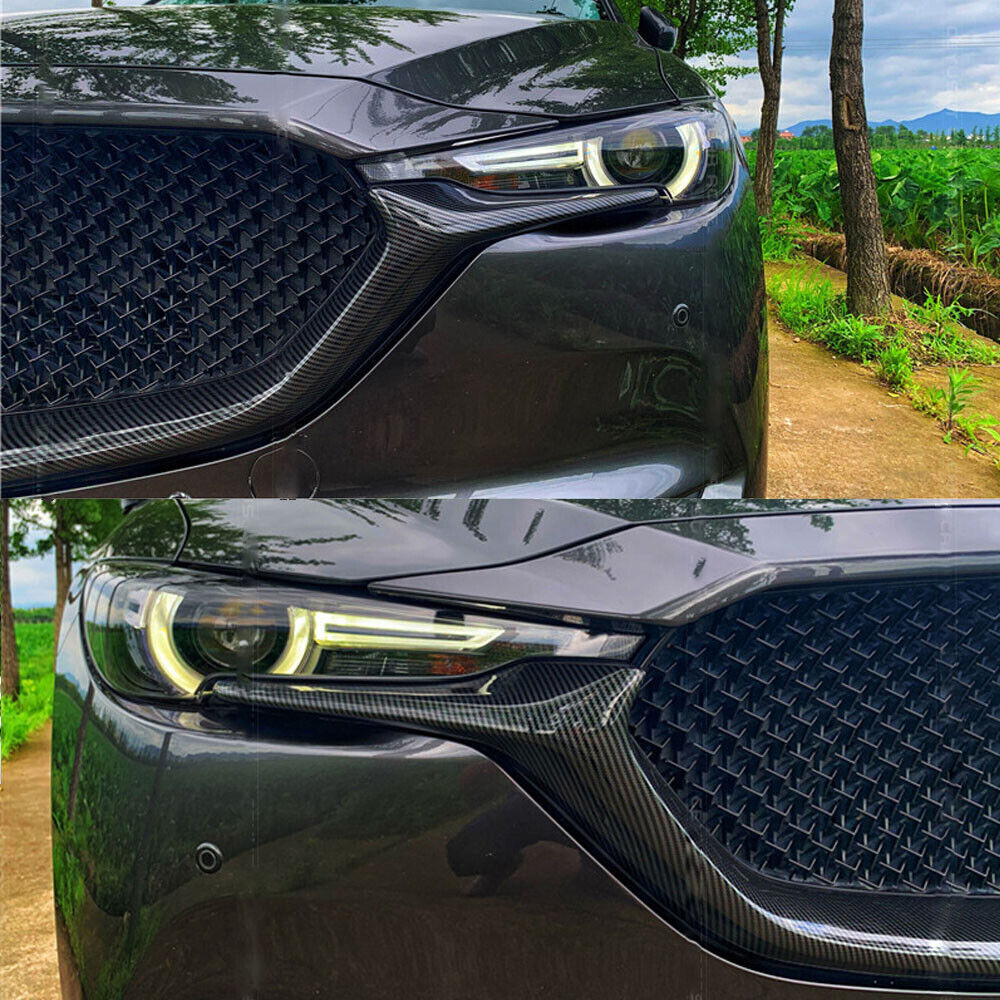 Carbon Look Front Bumper Lower Grille Molding Trim Cover for Mazda CX-5 CX5 CX8