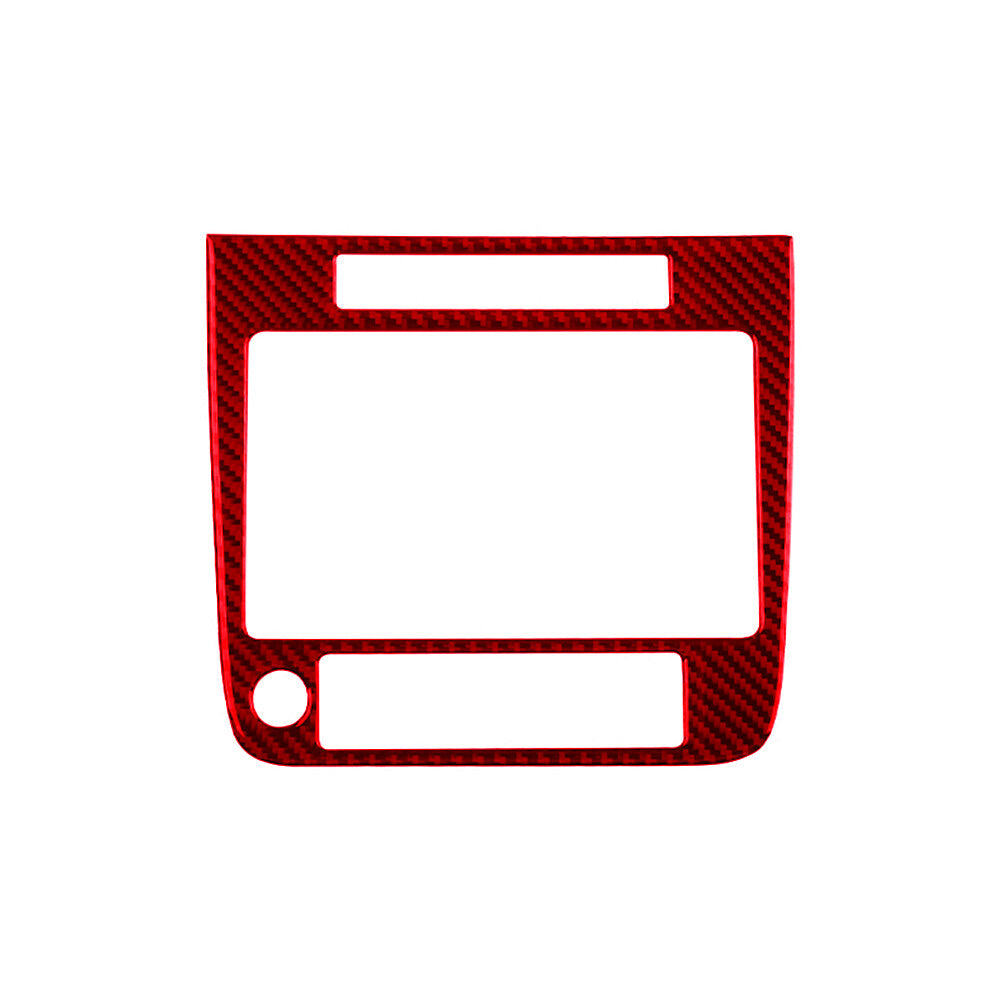 Red Carbon Fibre Navigation Area Trim Panel for VW Touareg 2011-2018 Type B