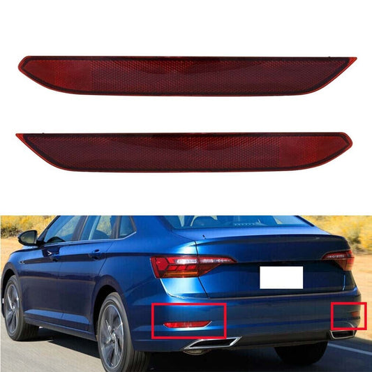 Fits for VW for Jetta 2019-2021 1 Pair Rear Bumper Reflector Light Brake Lamp 2PCS