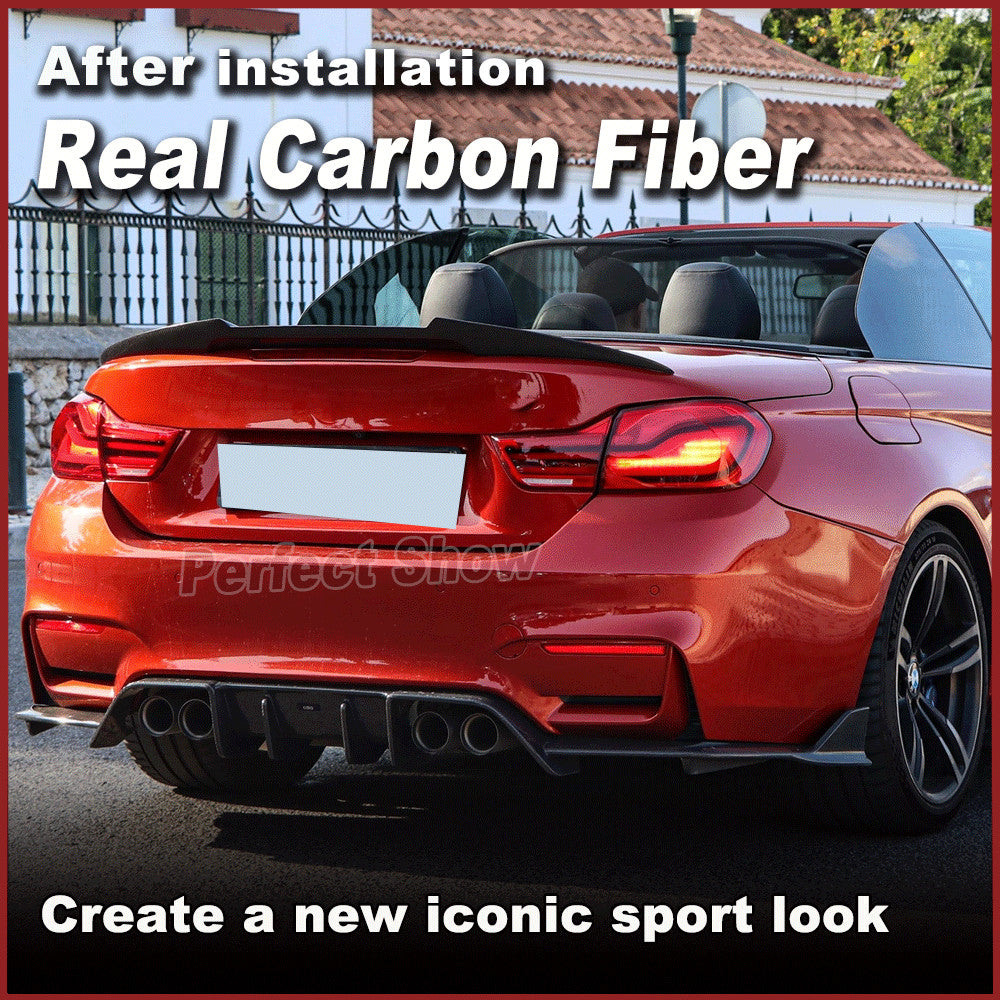 for BMW F33 F83 420i M4 Convertible 2014-20 Rear Trunk Spoiler Wing REAL CARBON