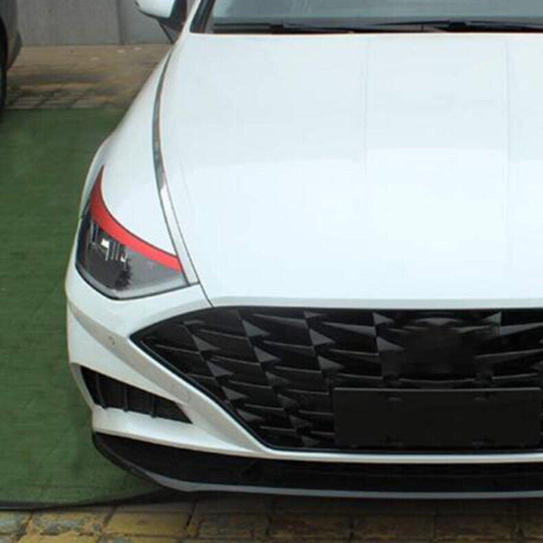 for Hyundai Sonata 2020-2023 Red Sticker Front Headlight Lamp Eyebrow Trim Cover