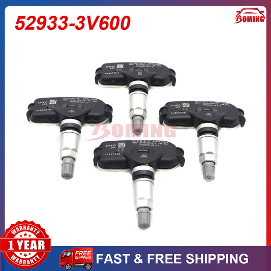 Set of 4 New TPMS Tire Pressure Sensors 52933-3V600 for Hyundai Azera 2015-2017