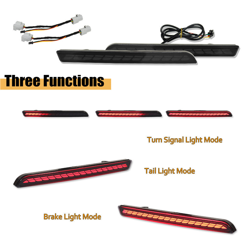 Suitable for Toyota for Sienna 2021-2023 sequential reflector LED brake signal lights and fog lights.