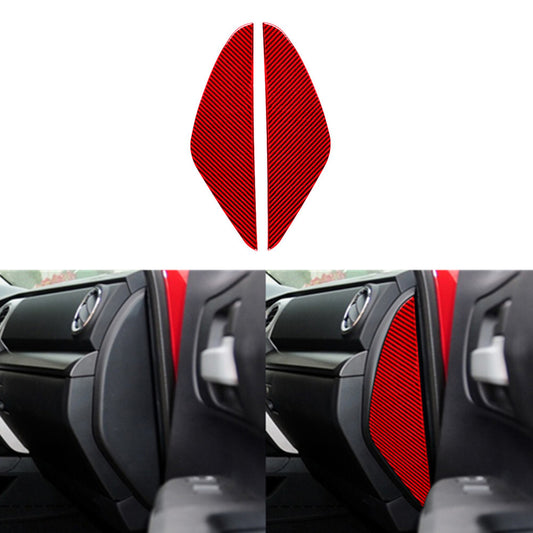 Red Carbon Fiber Interior Door Protect Cover Trim for Toyota Tundra 2014-2018