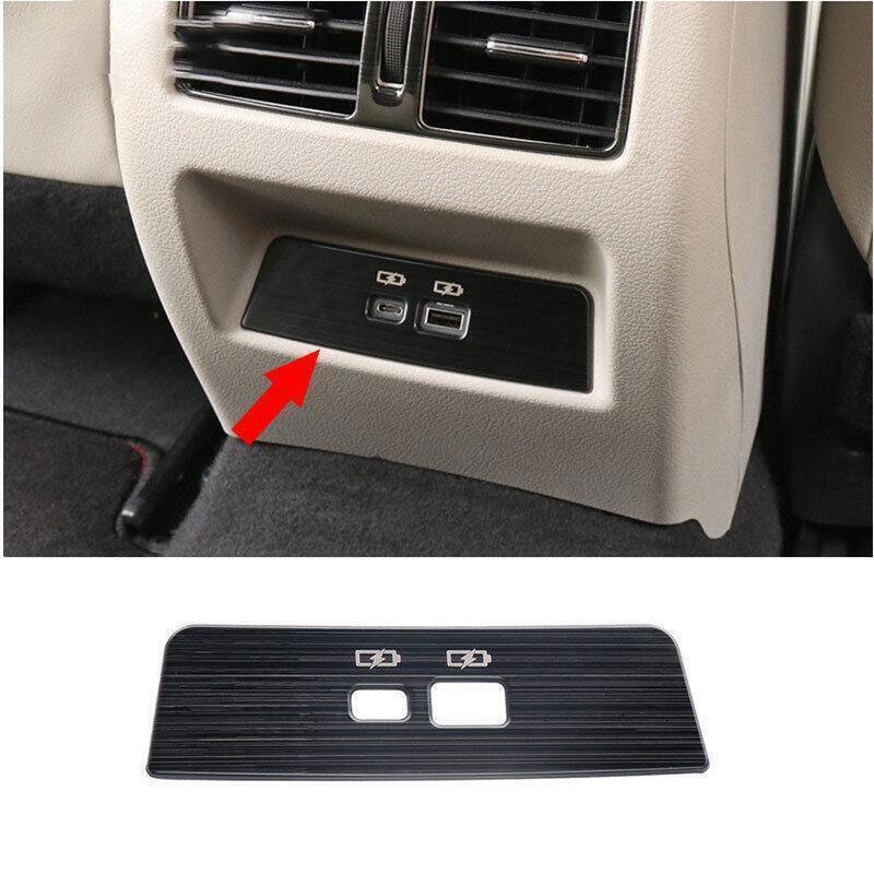 for Nissan Altima 2019-2022 Black Steel Rear USB Socket Control Frame Trim 1P