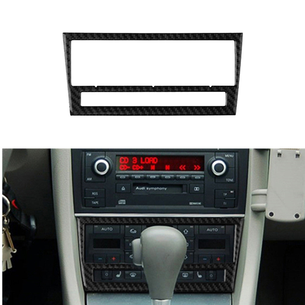 Carbon Fiber CD Player Frame Panel Trim Cover Sticker for Audi for A4 S4 2005-2008