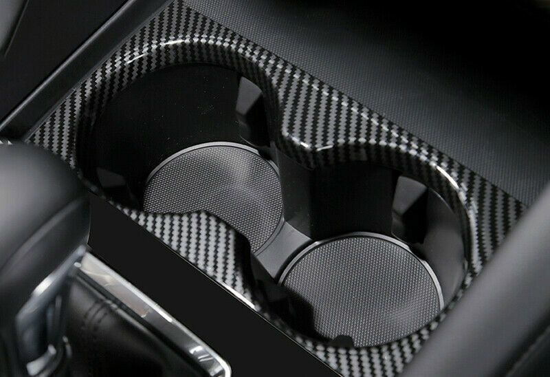 for Mazda 3 Axela 2019-22 ABS Carbon Fiber Central Console Water Cup Cover Trim
