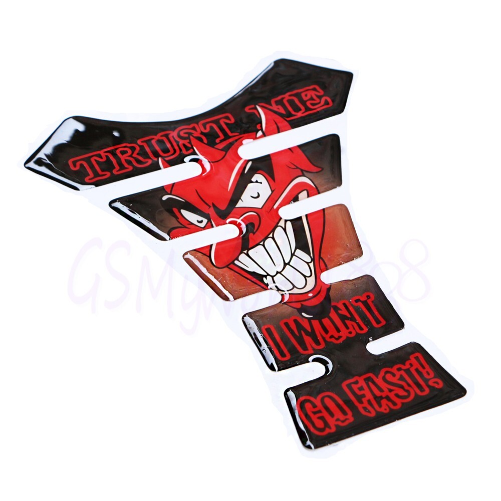 3D Tank Pad Fuel Prodector Devil Decal Sticker Gas Protect Fit For Motorcycle