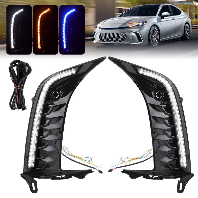 2x LED DRL Daytime Running Light Fog Lamp with Turn for Toyota for Camry SE XSE 2025