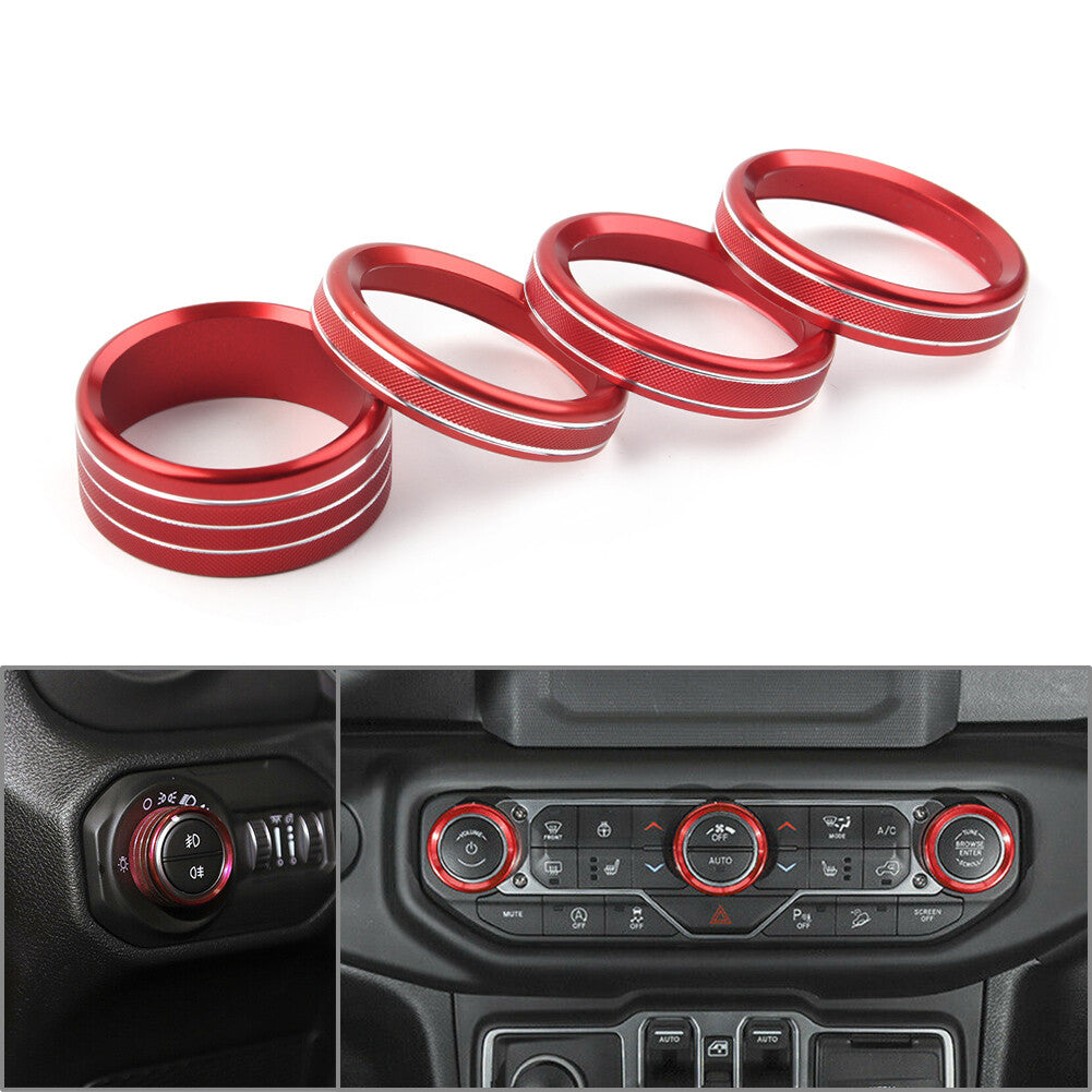 4-piece air conditioning switch Knob cover decoration suitable for 2018/19 for Jeep for Wrangler JL