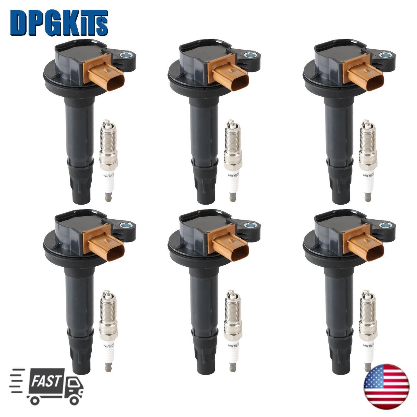 6PCS Ignition Coil UF-646 Spark Plug SP-534 for Ford F-150 Transit Ecoboost 3.5L