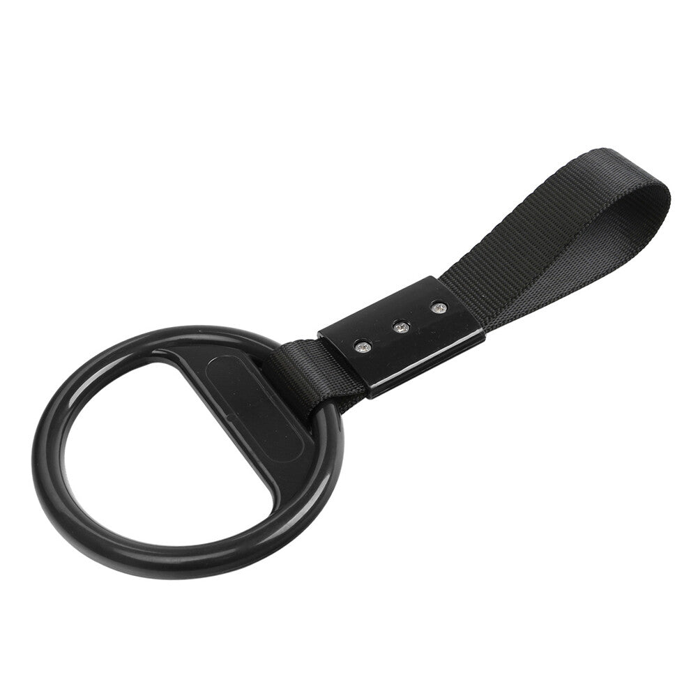 1Pcs Black Round Ring Train Bus Handle Hand Strap Drift Charm Ring Tools For Car