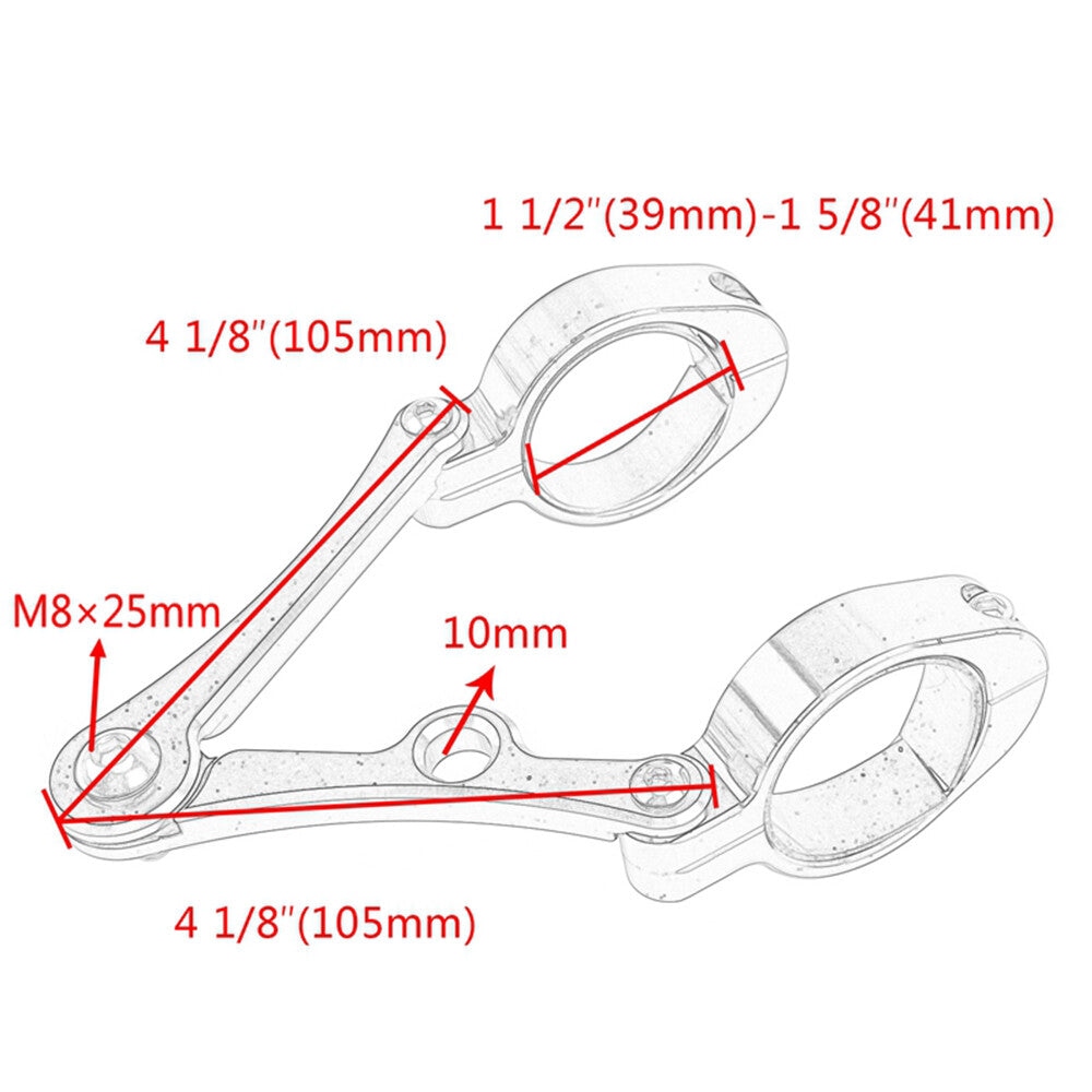 2x Universal Headlight Bracket 39-41mm Motorcycle Mount Clamp Fork Tube Holder