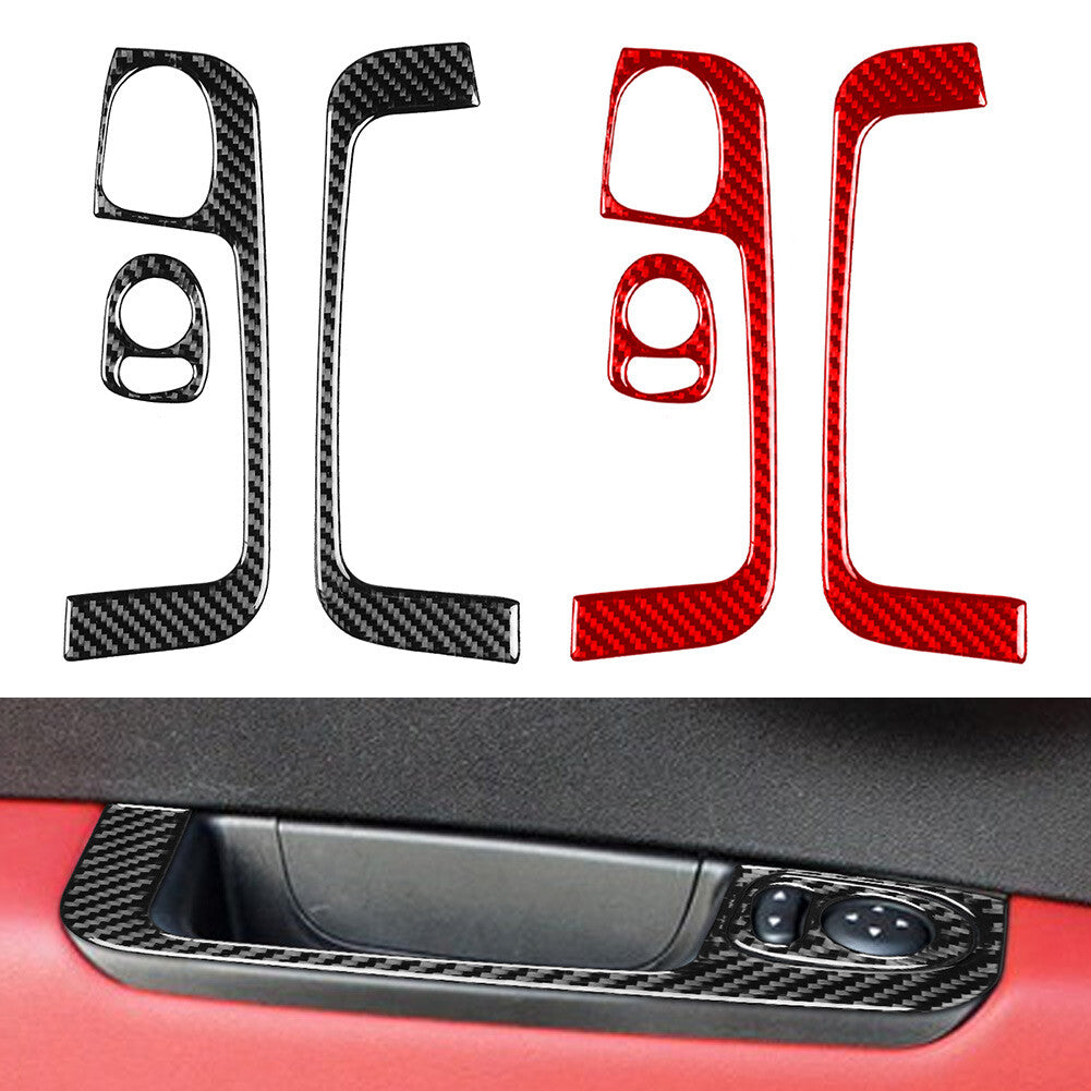 Carbon Fiber Interior Door Armrest Handle Panel Trim for Fiat 500 2012-2015