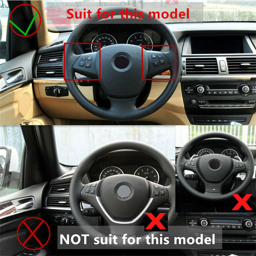 2¡ÁSilver ABS Interior Steering Wheel Button Trim for BMW X5 E70 X6 E71 2008-2013