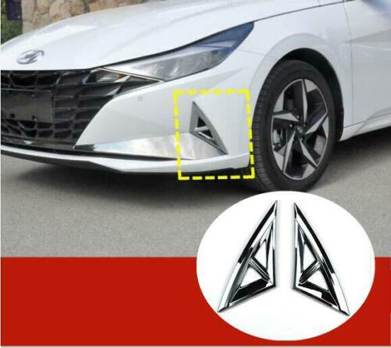 Chrome Front bumper Fog Lamp Light Cover Decor Trim for Hyundai for Elantra 2021-22