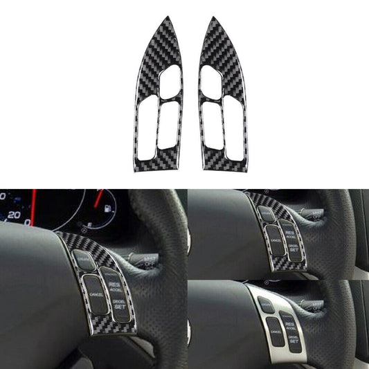 2X Steering Wheel Button Panel Trim Carbon Fiber Sticker for Acura TSX 2003-2008