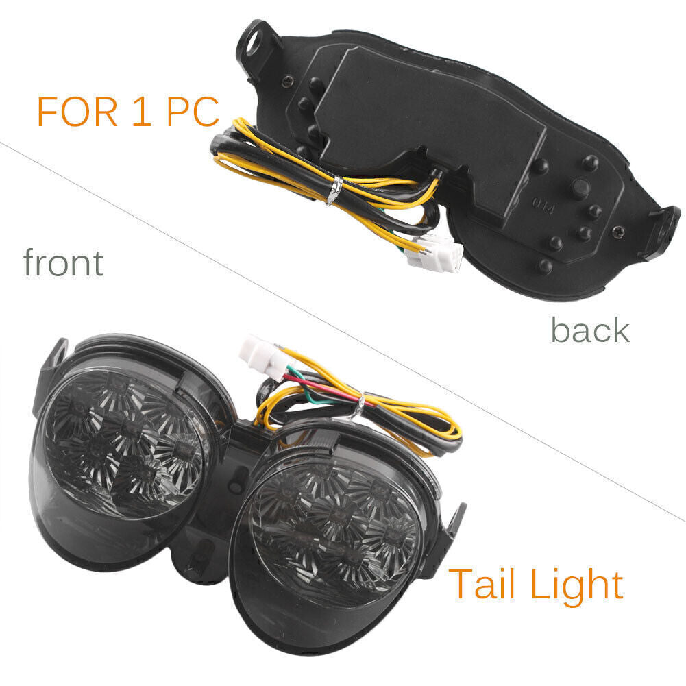 1X Black LED brake Taillight for Yamaha YZF R6 2001-2002 w/ Turn Signal Lamp