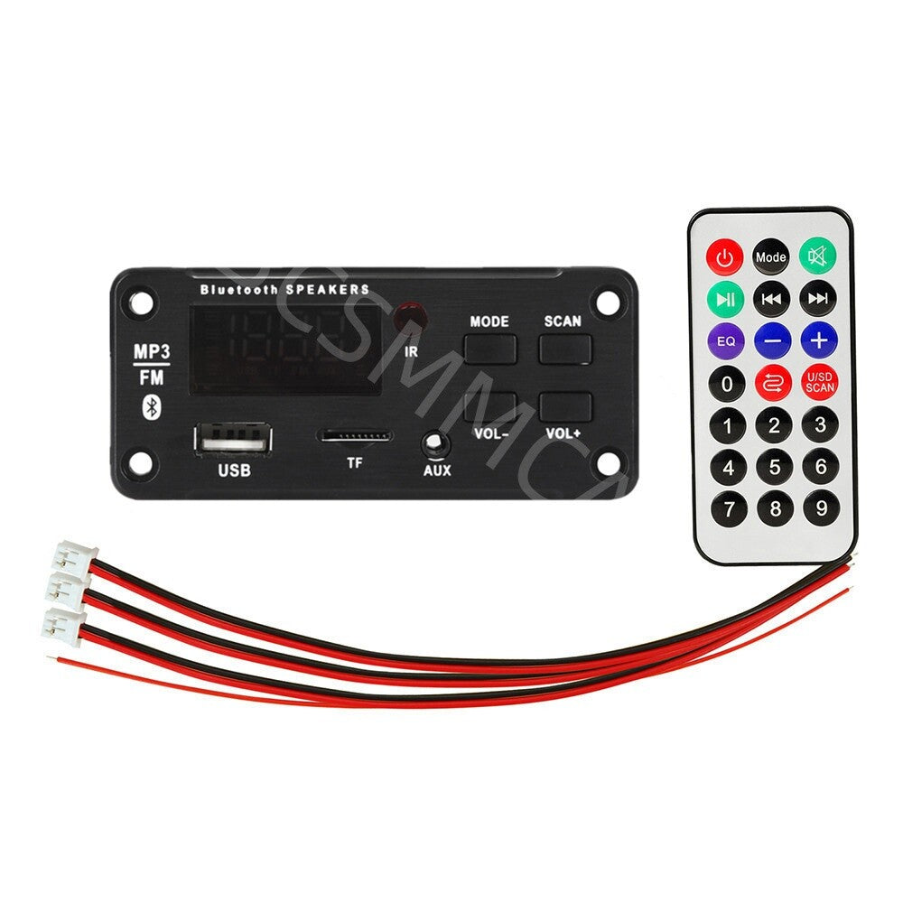 2x25W Amplifier Bluetooth 5.0 MP3 Player Decoder Board 12V Car FM Speaker Module