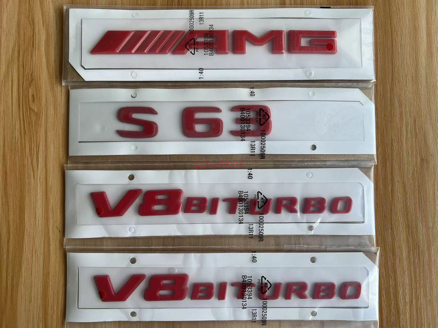 1SET RED  S63 AMG V8 BITURBO  Letters Trunk Embl Badge Sticker for AMG