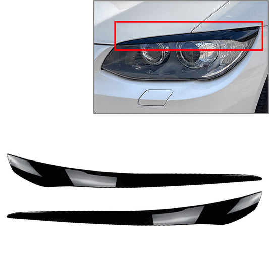 Headlights Eyebrow Cover Trim Black for BMW 3 Series E92 E93 LCI Coupe 2010-2012