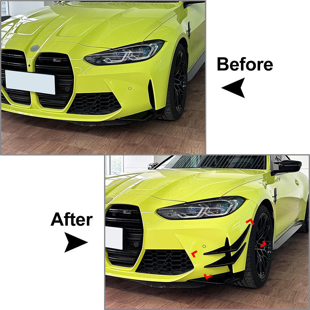 Front Bumper Splitters Spoiler for BMW M3 G80 G81 M4 G82 G83 2021-2024
