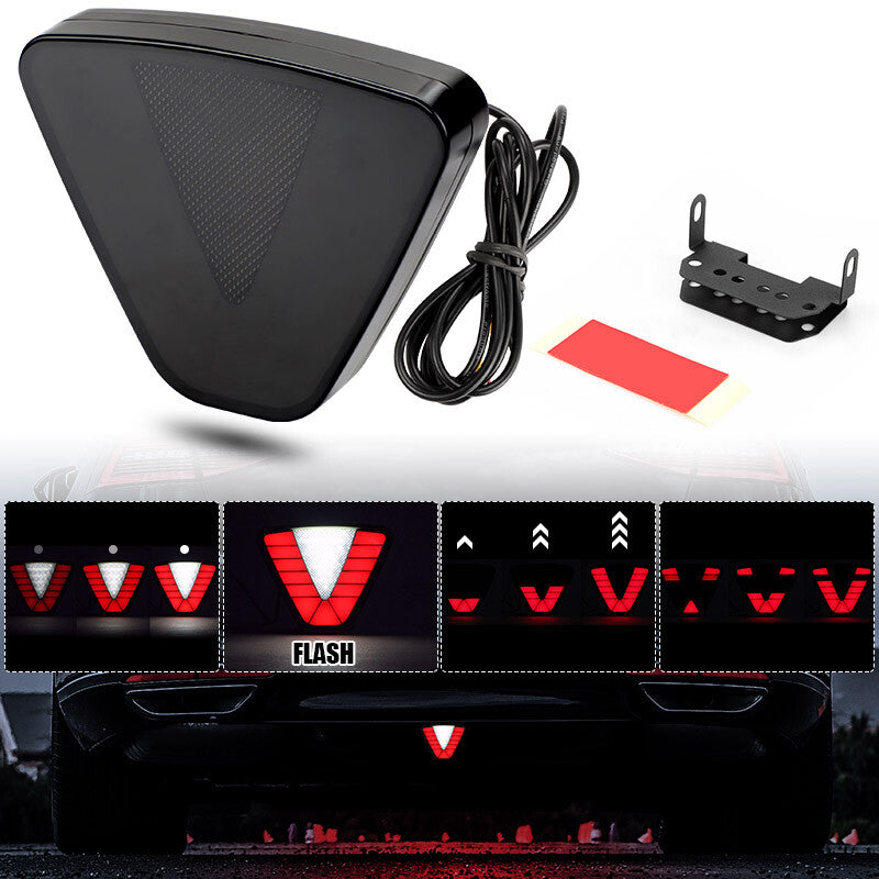 F1 Style LED Rear Bumper Strobe Flash Tail Pilot Brake Stop Light Universal Lamp