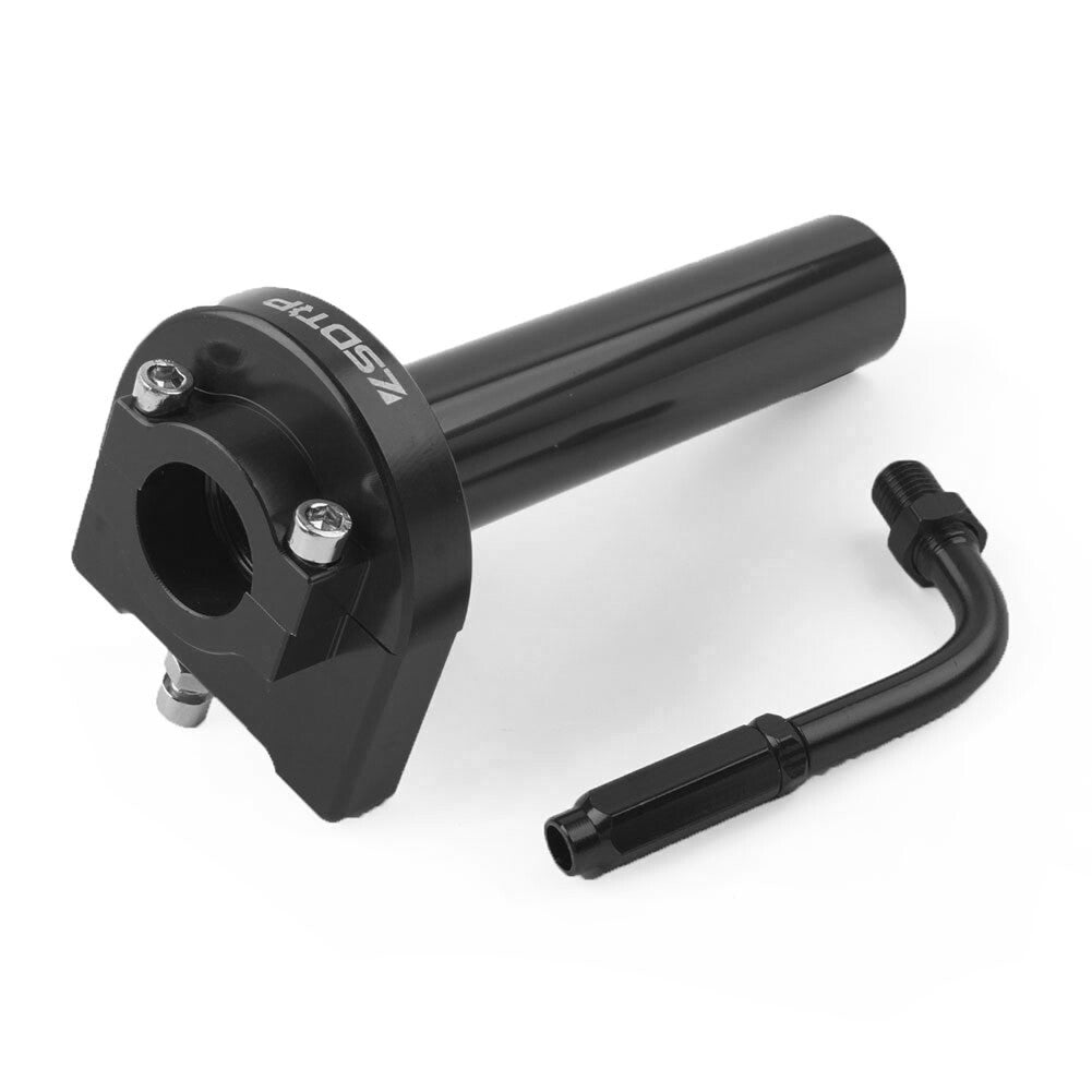 1xThrottle Cable Adjuster w/ Hand Grip Twist Throttle Accelerator Black Aluminum