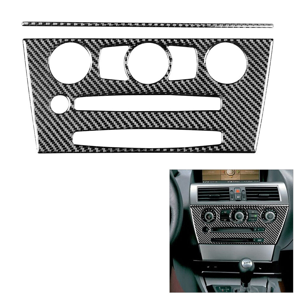 for BMW 6Series E63 E64 2004-2007 Carbon Fiber Central Console Panel Cover Trim