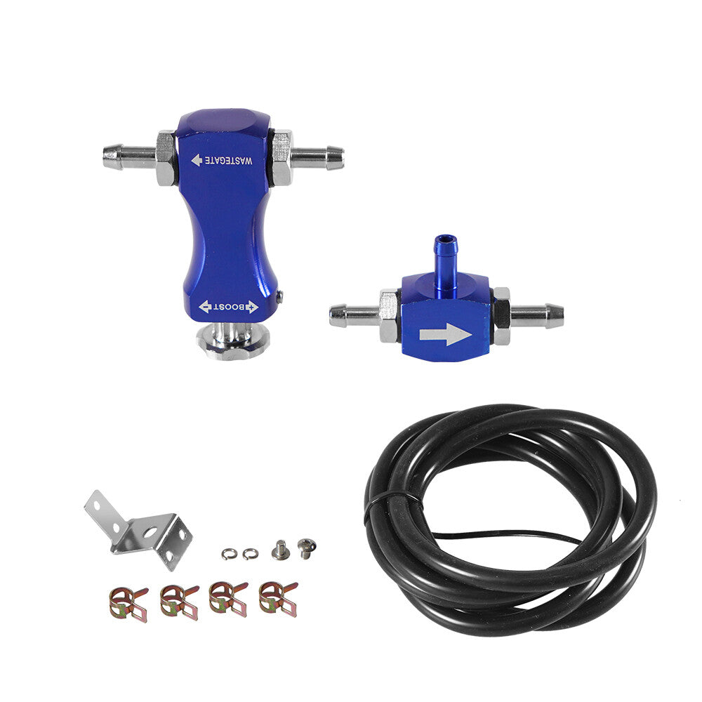 Car Turbo Boost Controller Adjustable Tee Manual Turbo Tee Bleed Valve Blue