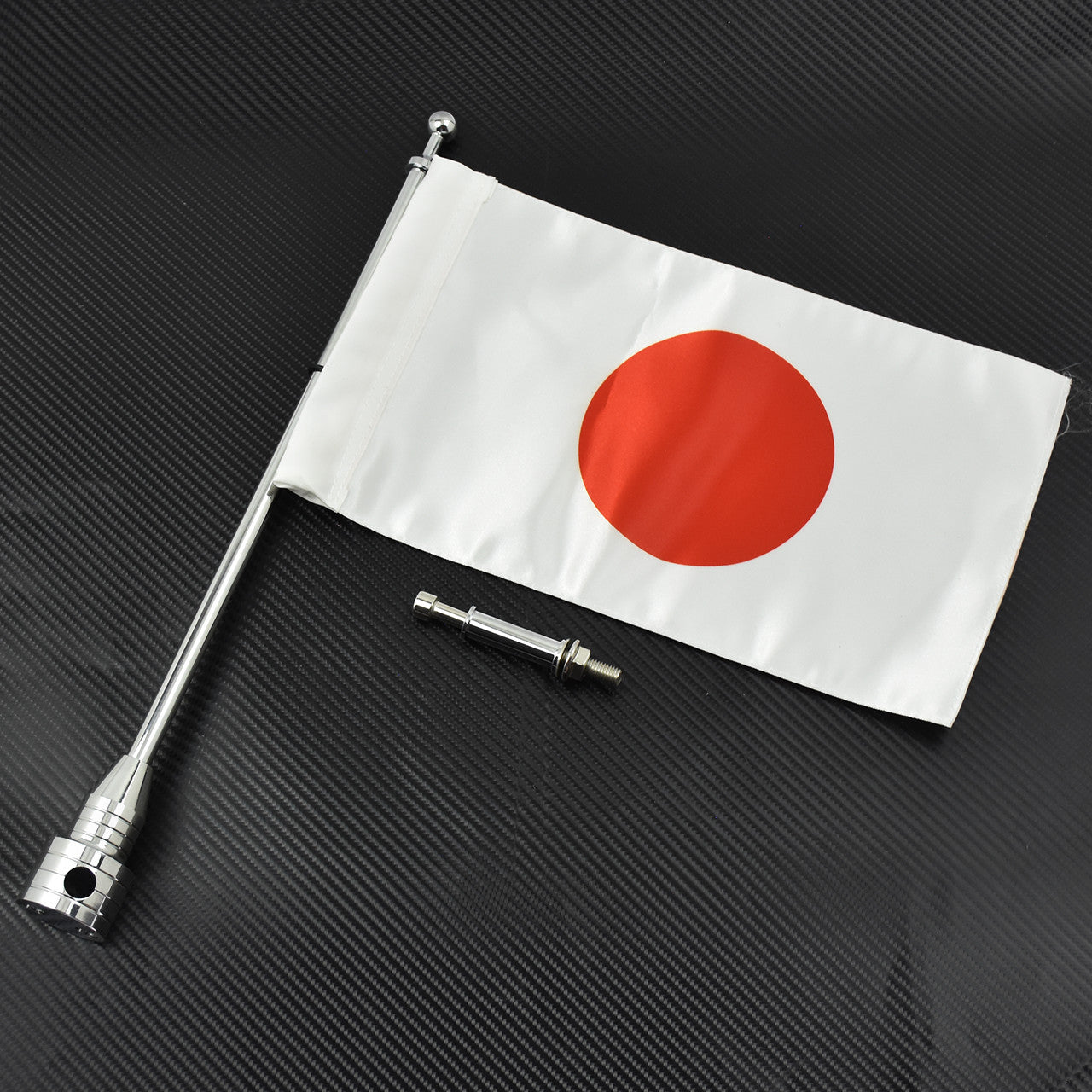Motorcycle Japan Flag Rear Side Mount Luggage Pole Chrome Fit for Harley 883