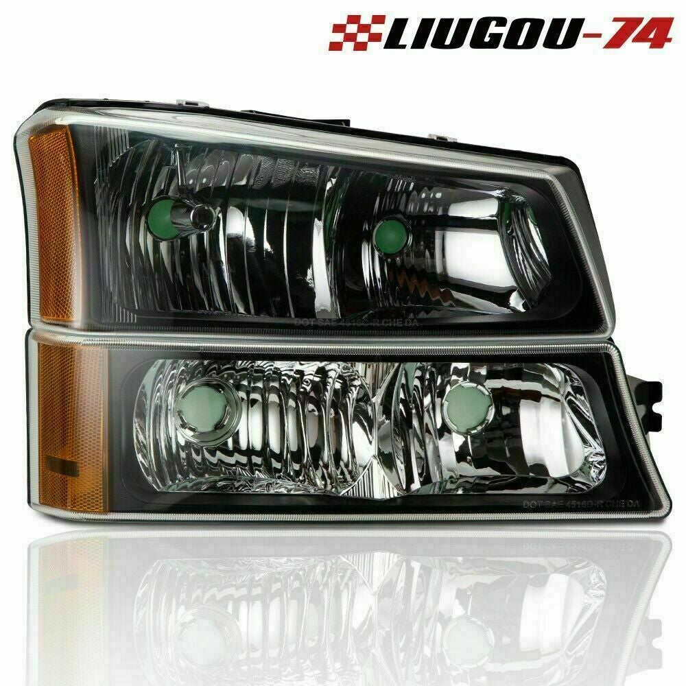 CHROME HOUSING CORNER HEADLIGHT BUMPER LAMPS Suitable for 03-06 SILVERADO AVALANCHE U