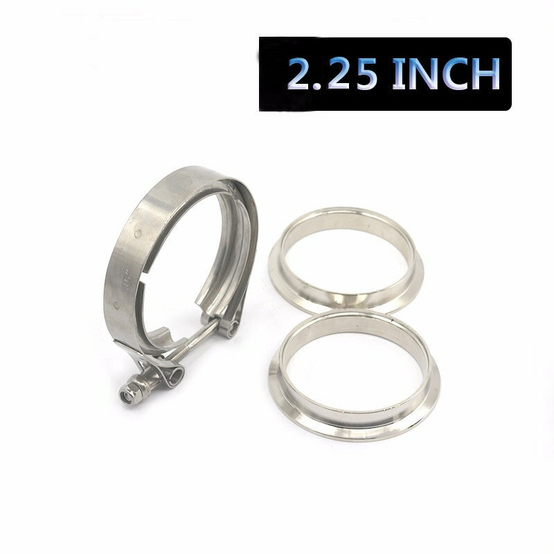 2.25-inch Stainless Steel Turbo Downpipe Exhaust V-belt Clip Kit