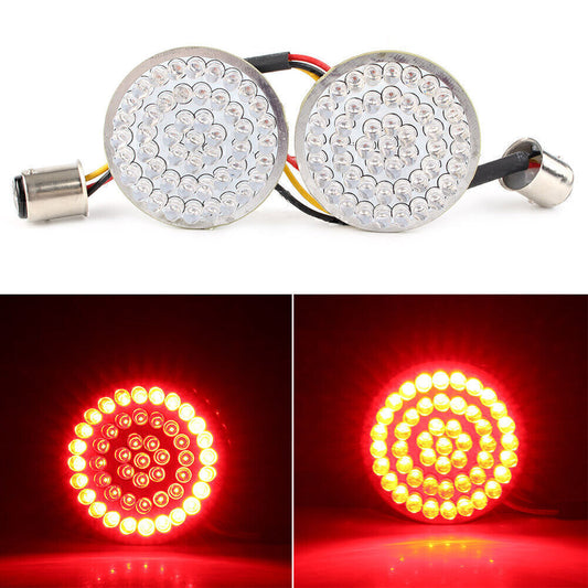Rear Red 1157 LED Turn Signal w/Running Light Inserts Fit for Harley Touring Motor