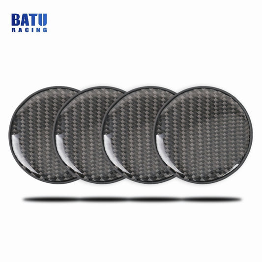 4X Black Carbon Fiber Cup Holder Pad Water Cup Slot Non-Slip Mat Car Accessories