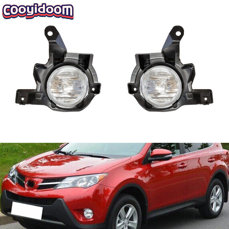 1Pair Front Bumper Fog Lamps With Bulbs For 2013-2015 for Toyota RAV4