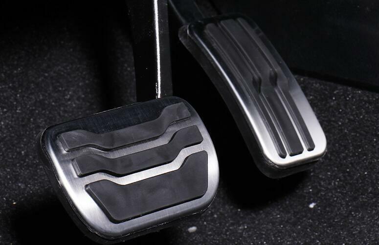Silver Aluminum Alloy Accelerator Brake Pad Pedal Trim for Ford Edge 2015-2022