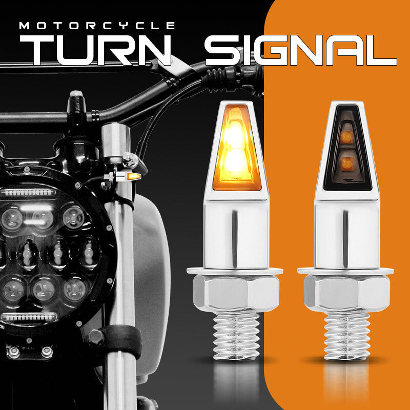Chrome Motorcycle LED for Mini Turn Signal Amber Blinker Light For Bobber Cafe Racer